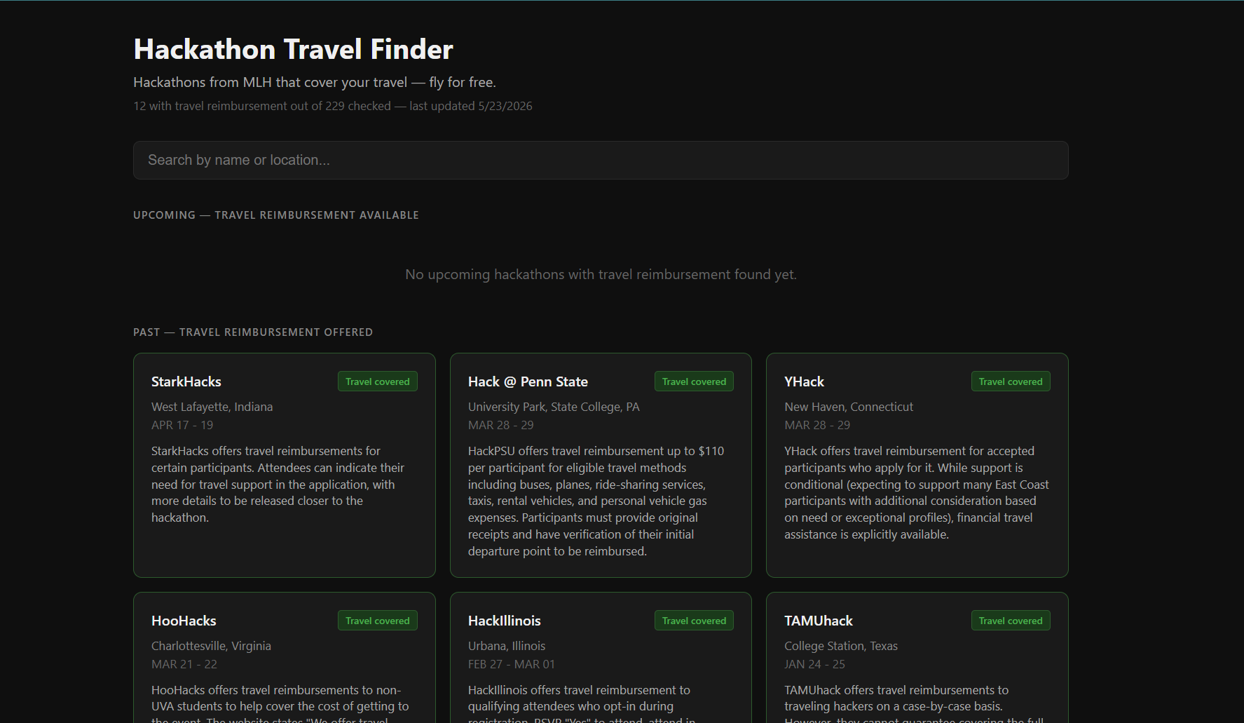 Hackathon Travel Finder